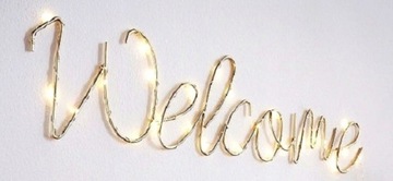 16307 DEKORACJA ŚCIENNA PODŚWIETLANA z napisem WELCOME