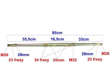 ЗАДНИЙ МОСТ квадроцикла BASHAN 200 250 УСИЛЕННЫЙ, длина 85см