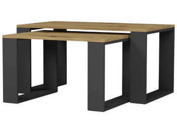 Meble Stolik kawowy ława A-7 2w1 duży artisan mix antracyt 90x50x45cm pl