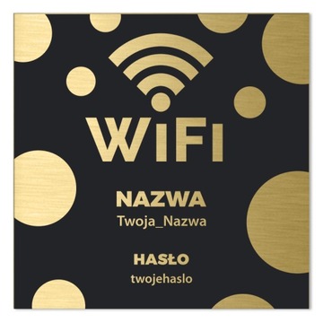 Tabliczka WiFi Hasło 10x10 Restauracja Hotel Wzory
