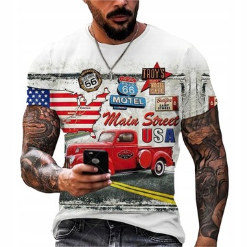 MĘSKA KOSZULKA T-SHIRT nadruk 3D pęknięcia