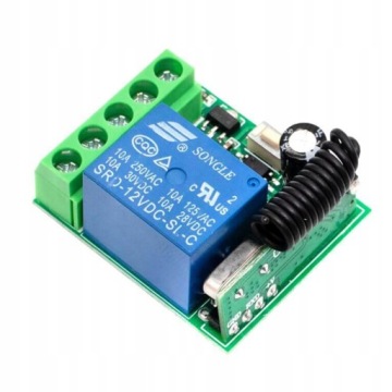 РЕЛЕ ДИСТАНЦИОННОГО УПРАВЛЕНИЯ С 2 ПУЛЬТАМИ ДИСТАНЦИОННОГО УПРАВЛЕНИЯ 433МГЦ 12В