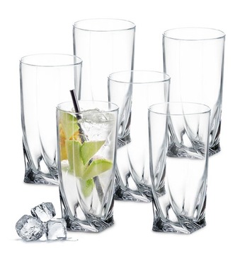 BOHEMIA QUADRO Set Набор из 6 стаканов для напитков СТАКАНЫ 350 мл