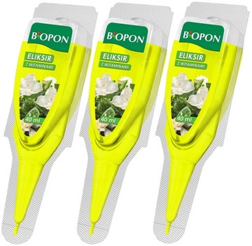 3x NAWÓZ ODŻYWKA ELIKSIR Z WITAMINAMI DO ROŚLIN DONICZKOWYCH BIOPON 40ml