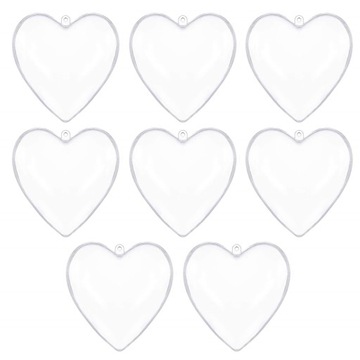 SERCE BOMBKA AKRYLOWA OZDOBA BOMBKI PLASTIKOWA 12cm DECOUPAGE 8szt