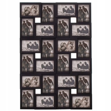 DUŻA RAMKA 24 ZDJĘCIA FOTORAMA 86x57cm MULTI FOTO GALERIA KOLAŻ CZARNA