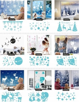 DEKORACJE ŚWIĄTECZNE NA OKNA SKLEPOWE WITRYNY OZDOBY ŚWIĄTECZNE ZEWNĘTRZNE