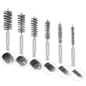 СТАЛЬНАЯ ЩЕТКА 6 ШТ. 8/10/12/15/17/19 ММ ПОДХОДИТ ДЛЯ ПРОЧИНКИ ТРУБ
