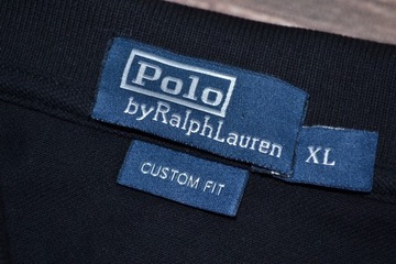 POLO RALPH LAUREN CUSTOM FIT KOSZULKA POLO BLACK MEN IDEAŁ L/XL