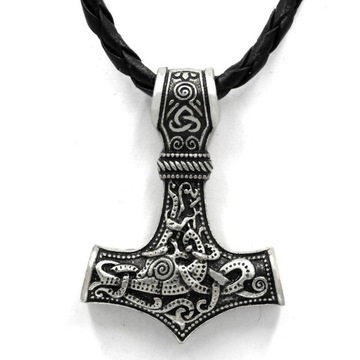 NASZYJNIK Męski MŁOT THORA MJOLNIR SREBRNY 125