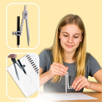 Геометрический металлический металлический кирпичный набор школьного компаса с карандашом для обучения