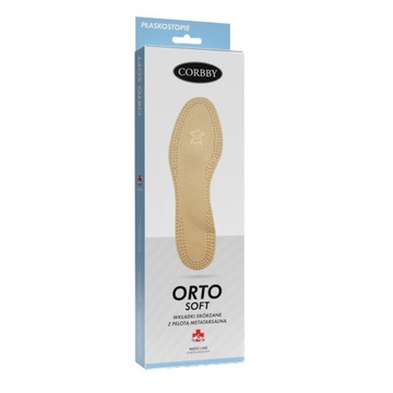 Wkładki do butów ortopedyczne skórzane z pelotą metatarsalną ORTO SOFT r.35
