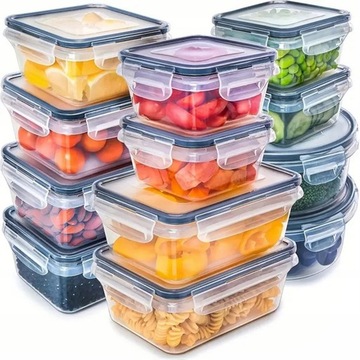 x12 LUNCHBOX ŚNIADANIÓWKA PUDEŁKA NA ŻYWNOŚĆ PLASTIKOWE POJEMNIKI PŁOMYK
