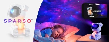 STARS SKY PROJECTOR ASTRONAUT ночник детский + ПОЛНАЯ ЛУНА