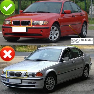 Nerki grill Czarny połysk DLA BMW E46 SEDAN TOURING LIFT 2001-2006