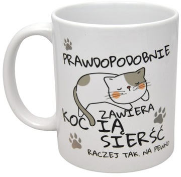 KUBEK DLA FANÓW ZWIERZĄT KOT KOCIARA ŚMIESZNY