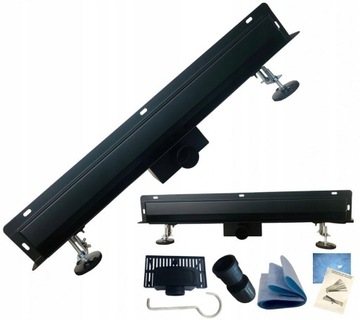 ODPŁYW LINIOWY ŚCIENNY CZARNY 60 CM 2W1 POD PŁYTKĘ