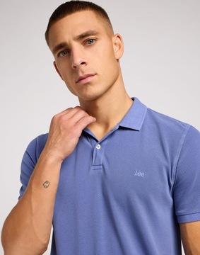 Lee Koszulka Męska Garment Dye Polo Surf Blue 112349954 L