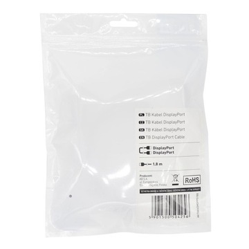 КАБЕЛЬ TB DISPLAYPORT длиной 1,8 м КАЧЕСТВО DISPLAY PORT