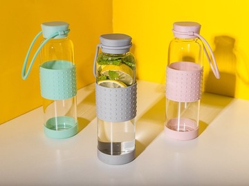 Butelka bidon na wodę z uchwytem zielony Altom Design FREE BPA 550 ml