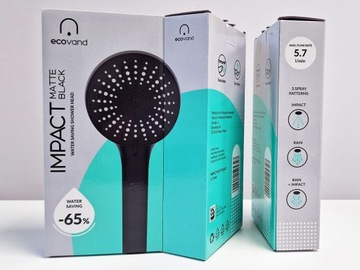 ДУШЕВЫЕ РУЧКИ черный ECOVAND IMPACT SAVING -65% ВОДЫ 5,7 Л/МИН