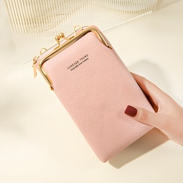 МИНИ-СУМКА ДЛЯ ТЕЛЕФОНА РОЗОВАЯ ЖЕНСКАЯ СУМКА ДЛЯ СООБЩЕНИЙ 2В1