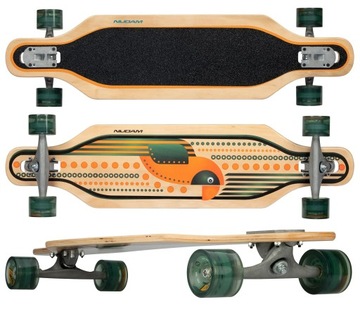 Deskorolka longboard drewniana ABEC-7 100kg NIJDAM 91cm