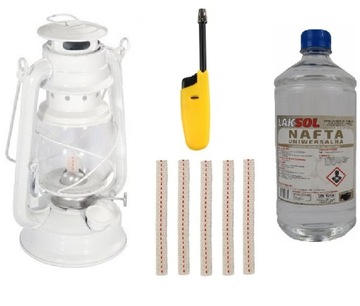 LAMPA NAFTOWA 24cm + knot + zapalarka + nafta 1L B