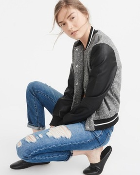 ABERCROMBIE Hollister Kurtka Bomber Bejsbolówka M