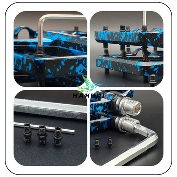 АЛЮМИНИЕВАЯ ПЛАТФОРМА велосипедные ПЕДАЛИ 16 контактов +3 подшипника LIGHT HAKURI