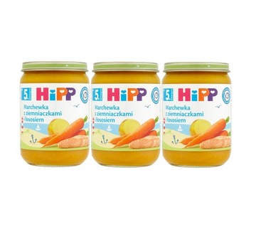 HiPP Marchewka z ziemn. i łososiem 3x190g