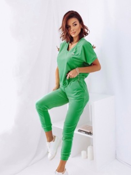 МОДНЫЙ ЖЕНСКИЙ ВЕЛЮРОВЫЙ СПОРТИВНЫЙ КОСТЮМ С БРОШЕЙ, ЦВЕТ М