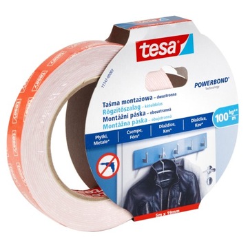 Dwustronna taśma montażowa tesa do płytek 5m x19mm