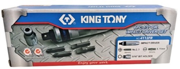 Ударная отвертка + биты 5/16 King Tony 4112FR