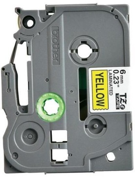 Brother - Taśma czarny druk/żółty.pod. lamin.,8m,6mm (TZE-611)