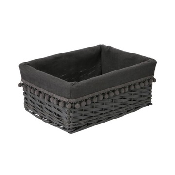 KOSZYCZEK WIKLINOWY Ozdobny z pomponami 30 cm