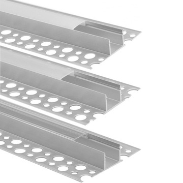 Profil LED Aluminiowy 2m Wypuszczany do Płytek PŁYT GK GIPSOWYCH ZESTAW