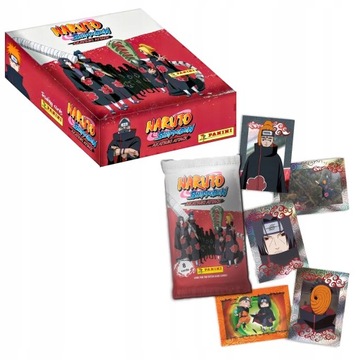 NARUTO SHIPPUDEN AKATSUKI ATTACK - CAŁY BOX 18 SASZETEK - 144 KARTY PANINI