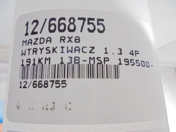 RX8 VSTŘIKOVAČE 195500-4430 KPL 2KS 1,3