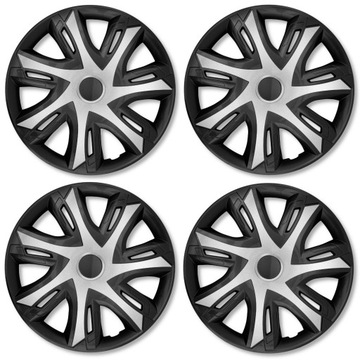 4x Kołpaki 14 N-Power Bicolor Silver - Black srebrne uniwersalne na felgi