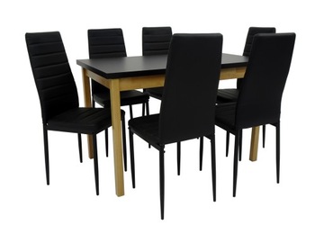 Stół kuchenny 70x120/160 i 6 krzeseł EKOKSÓRA