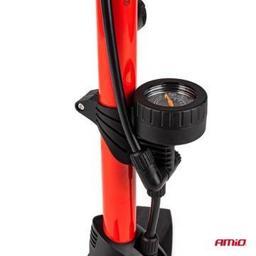 Ручной металлический велосипедный насос с манометром ПУ02.