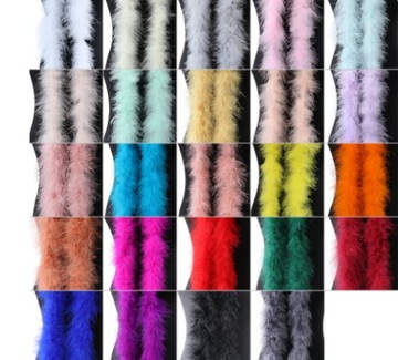 Szal boa - z pierza łabędziego 25g CZARNY 2m