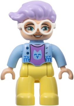 LS NOWE LEGO DUPLO FIGURKA PANI MAMA BABCIA okulary kot