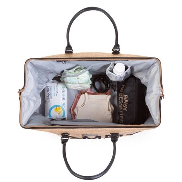 СУМКА ДЛЯ МАМЫ БОЛЬШАЯ ВМЕСТИТЕЛЬНАЯ ДЕТСКАЯ СУМКА ИЗ РАФИИ