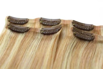 Бесшовные волосы 40 см натуральные человеческие на клипсе В наращивание, легкое наращивание