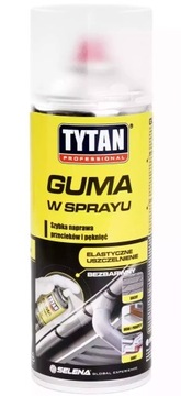 TYTAN GUMA W SPRAY CZARNA DO RYNIEN KOMINÓW DACHÓW bezbarwna 400ml