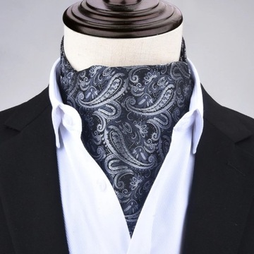 Men Vintage Polka Dot Wedding Formal Cravat Ascot Scrunch Self British