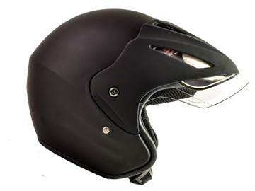 Kask Otwarty na Skuter Daszek Czarny Mat TORQ M