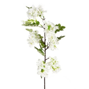 BIAŁA DUŻA KWITNĄCA GAŁĄZKA SZTUCZNE KWIATY 80 cm